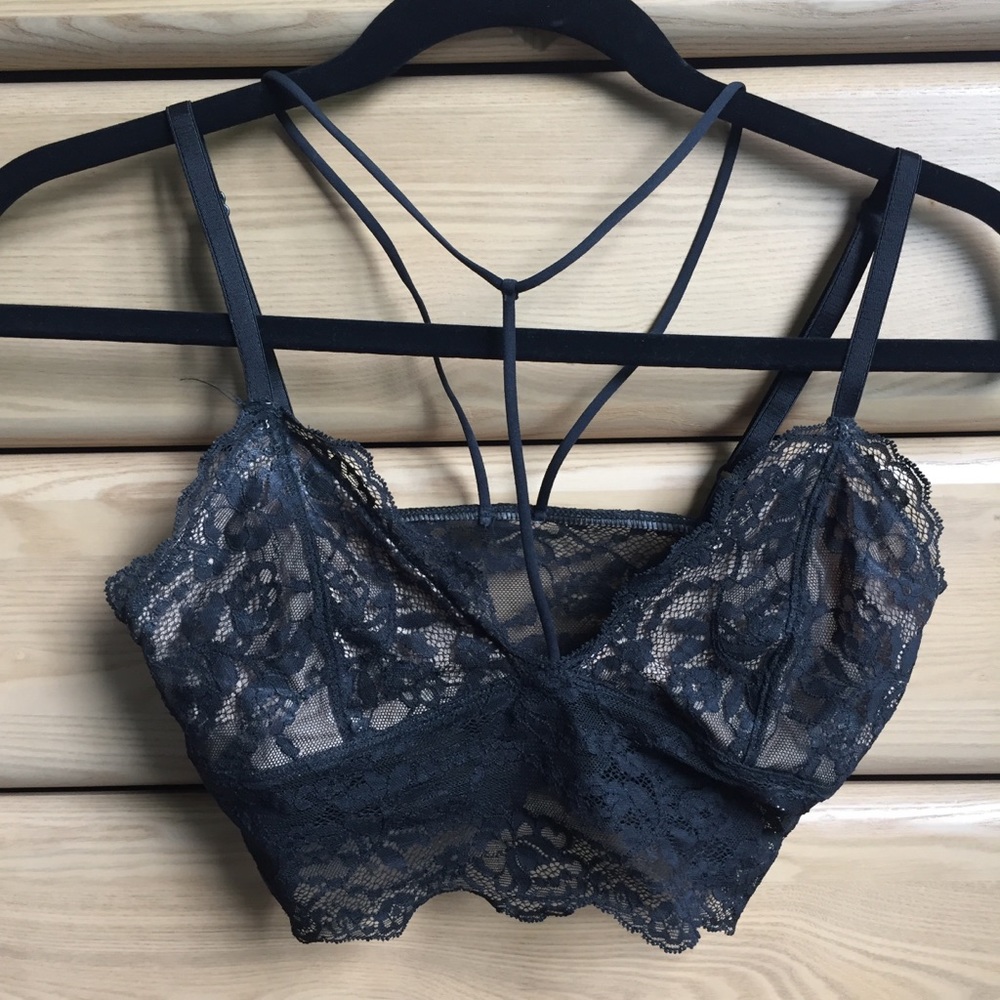 T-strap lace bralette top. Express/small.